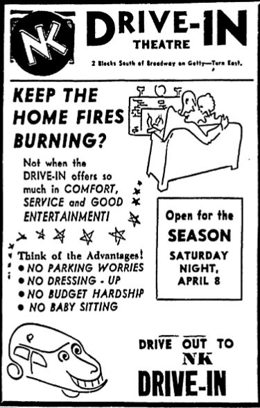 Getty 4 Drive-In Theatre - April 6 1950 (newer photo)